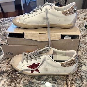 Golden goose superstar classic red white gold size 40